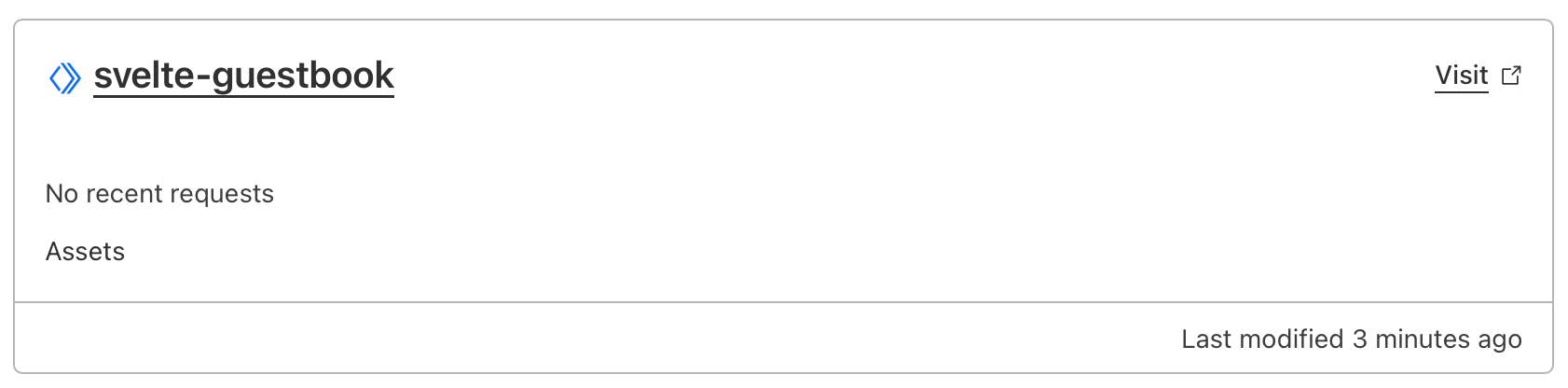 Cloudflare Dashboard showing the deployed svelte-guestbook worker in the Workers & Pages section